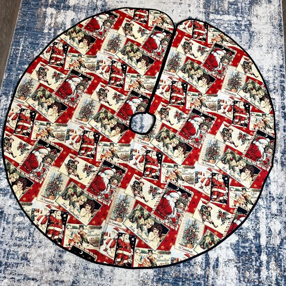 Armin & Marion Christmas Tree Skirt Santa Sleigh Holiday Decor Made in Germany